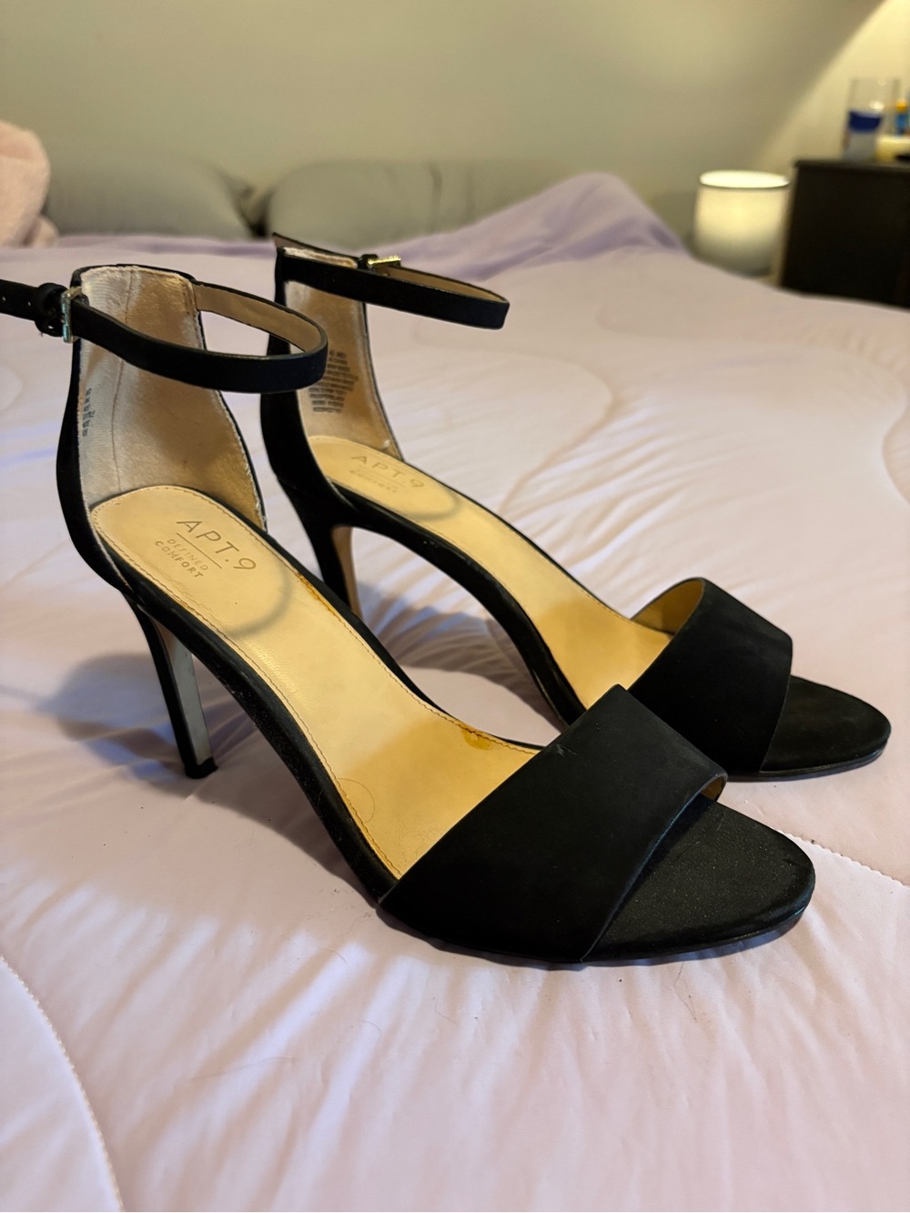 Apt. 9 Black Ankle-Strap Open-Toe Stiletto Heels